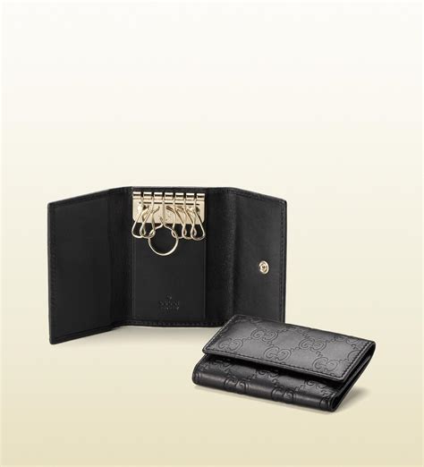 gucci leather key pouch|authentic Gucci keychains.